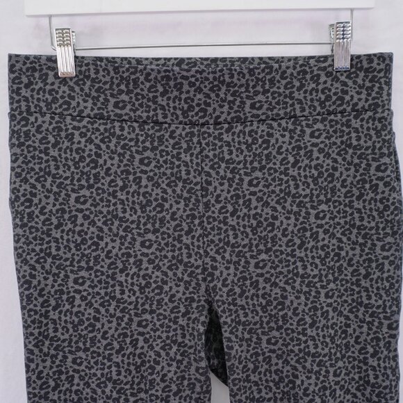 Ann Taylor Loft Cheetah Print Gray‎ Black Leggings 31 / 26.5 Medium Rayon Nylon - Picture 2 of 6